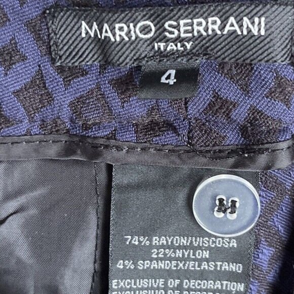 2/$18‎ SALE! Mario Serrani Pants Italy Women's Straight Leg Dress Blue Diamond - Picture 7 of 8